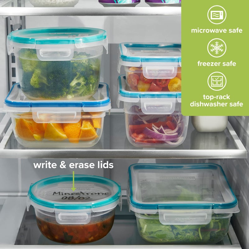 Snapware Total Solutions (14-Pack, Mixed Sizes) Plastic Food Storage Containers Set, Airtight & Leakproof Locking BPA-Free Lids, Freezer Dishwasher Microwave Safe - Image 4