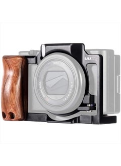 ZV1 Camera Cage for Sony ZV-1 Camera Video Shooting Cage Rig Filming Accessories 3/8“ Arri Locating 1/4" Cold Shoe Extension for Microphone/Light w Wooden Handle Grip, Vlogger Content Creator