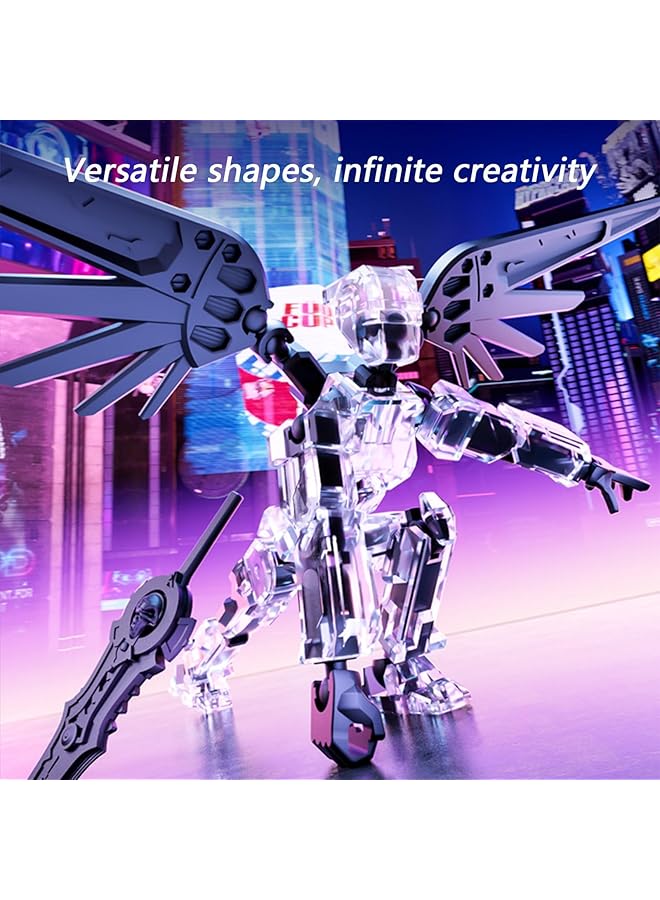 كاست ويف لعبة روبوت متحركة متعددة المفاصل T13 مطبوعة ثلاثية الأبعاد من Titan 13، قابلة للتحصيل باللون الأبيض، مناسبة لهواة الألعاب - Image 5
