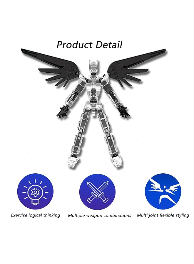 كاست ويف لعبة روبوت متحركة متعددة المفاصل T13 مطبوعة ثلاثية الأبعاد من Titan 13، قابلة للتحصيل باللون الأبيض، مناسبة لهواة الألعاب - Image 3