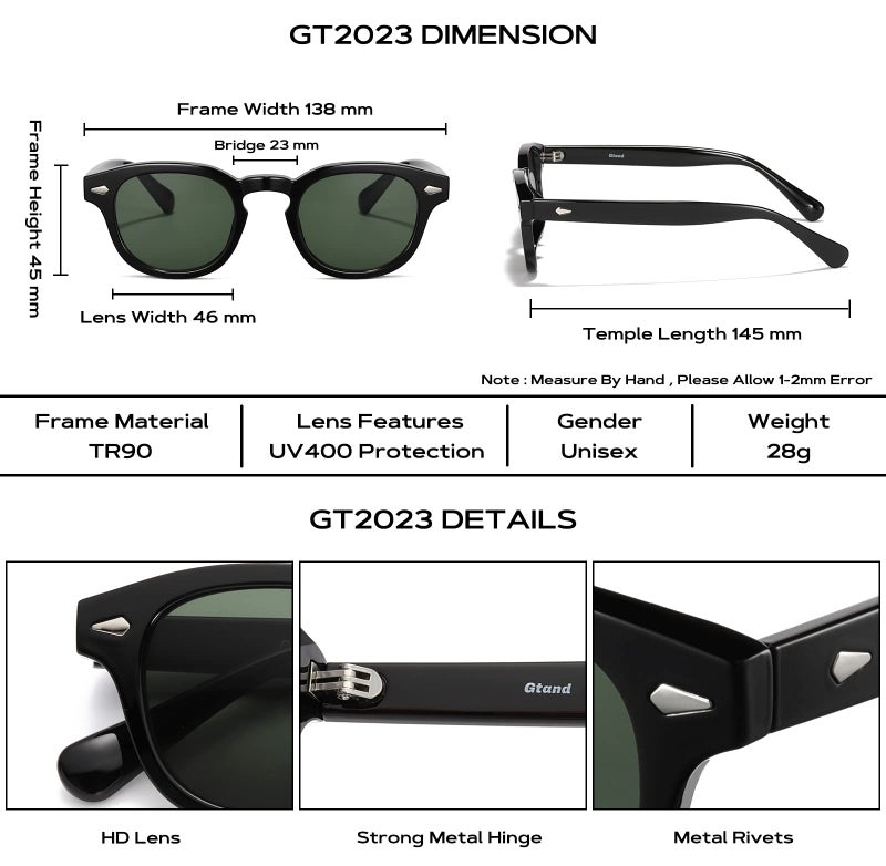 Gtand Unisex Vintage Retro Round Style Tinted Sunglasses For Men Women Fashion Circle Sun Glasses 46mm - Image 5