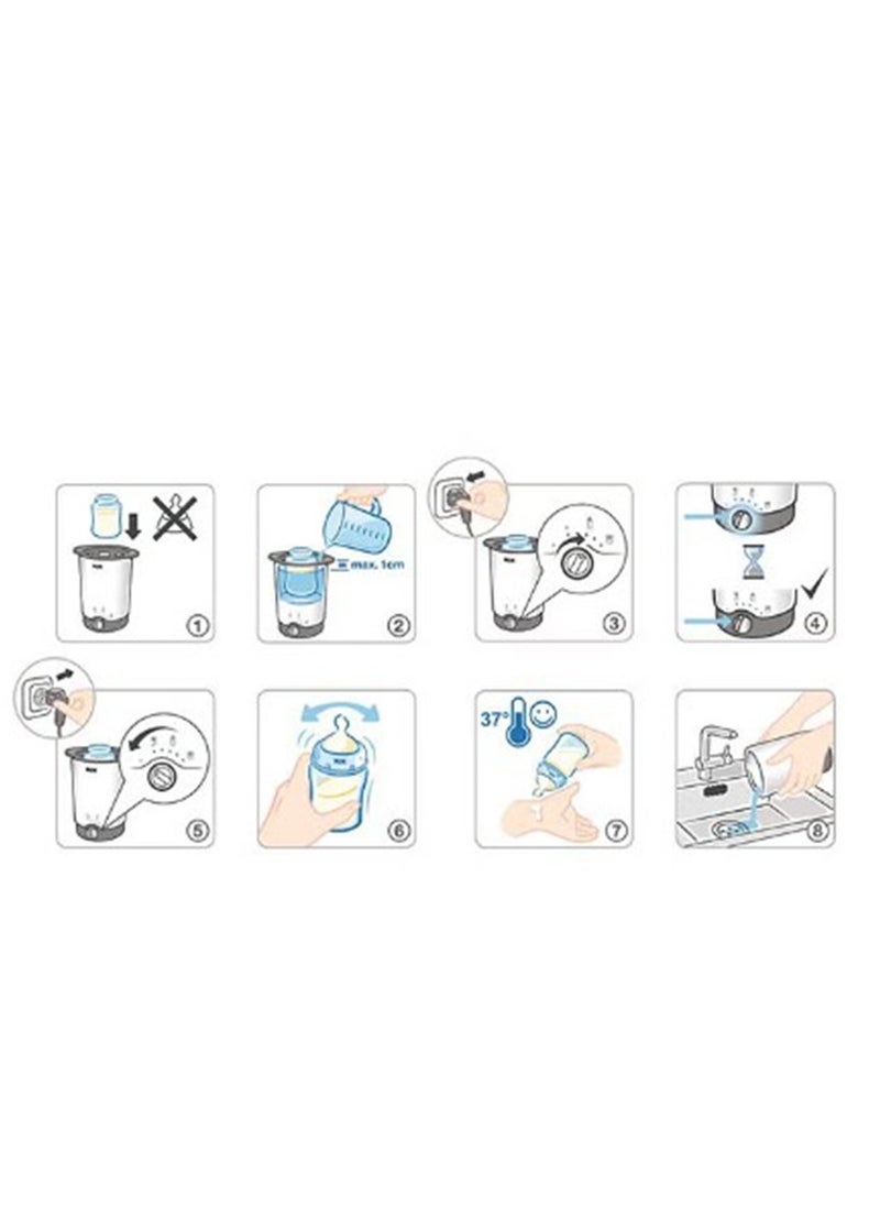 NUK Thermo Express Bottle Warmer , Gentle steam warms baby food gently in approximately 90 seconds  - Image 4