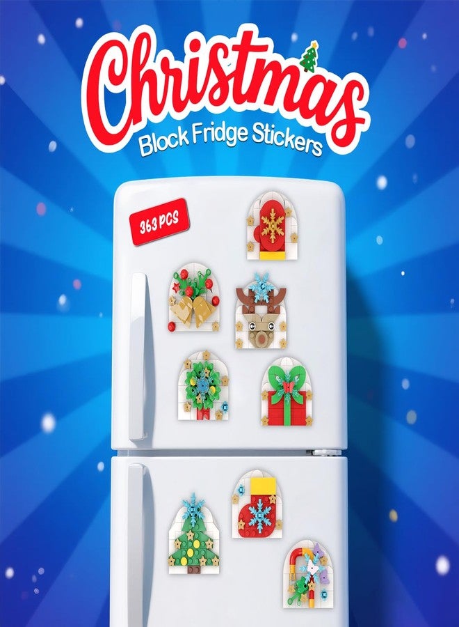 ZYLEGEN Christmas Fridge Magnets Ornaments Building Kit, Santa, Reindeer, Christmas Tree, Bell, Glove, Sock, Candy Decor Toys Gifts for Christmas Ages 6+ Boys Girls Adults Kids - Image 2