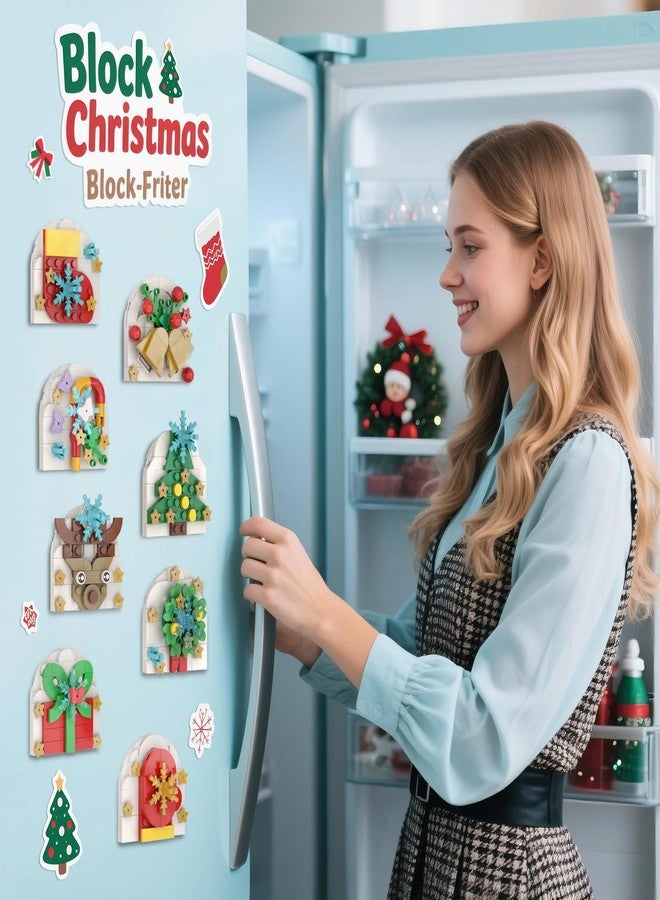 ZYLEGEN Christmas Fridge Magnets Ornaments Building Kit, Santa, Reindeer, Christmas Tree, Bell, Glove, Sock, Candy Decor Toys Gifts for Christmas Ages 6+ Boys Girls Adults Kids - Image 5