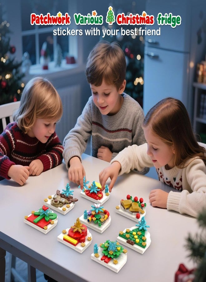 ZYLEGEN Christmas Fridge Magnets Ornaments Building Kit, Santa, Reindeer, Christmas Tree, Bell, Glove, Sock, Candy Decor Toys Gifts for Christmas Ages 6+ Boys Girls Adults Kids - Image 4