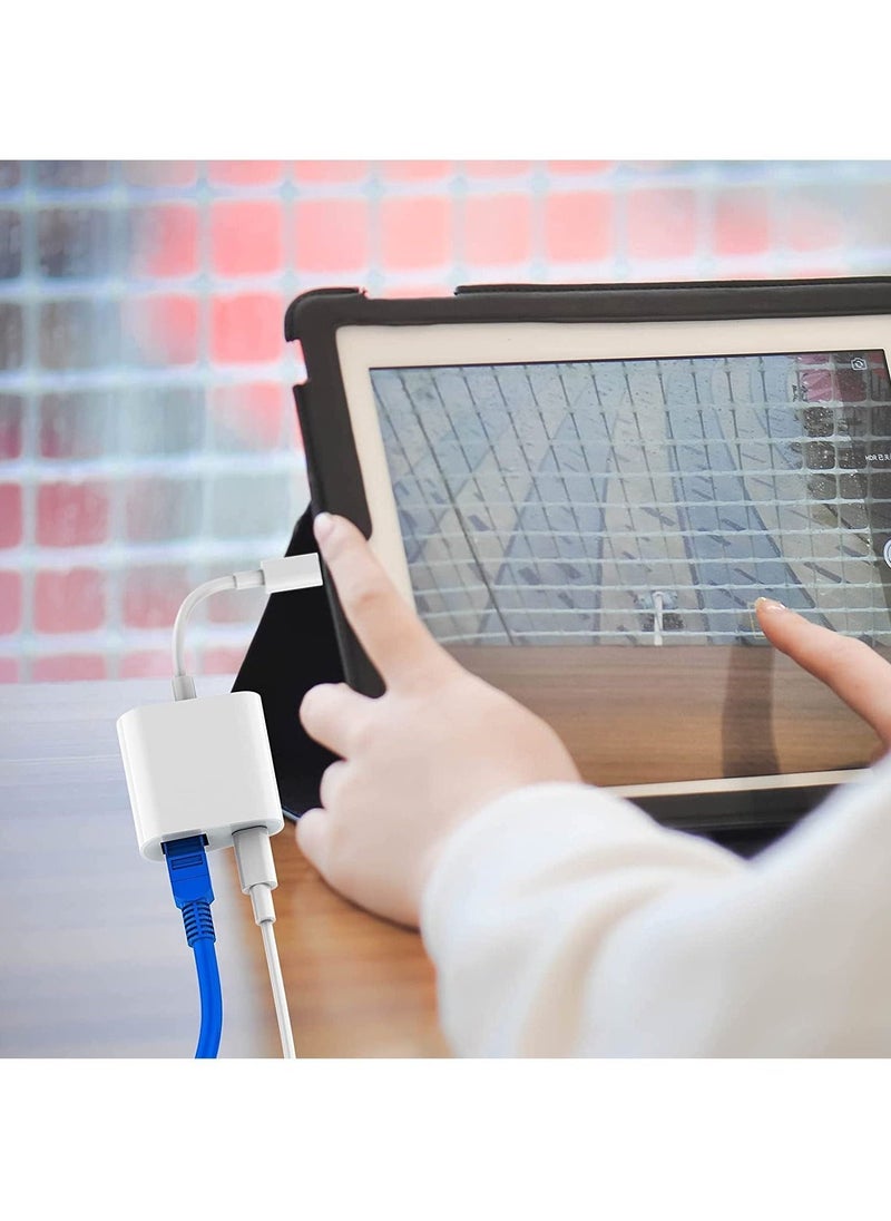 Lightning to Ethernet Adapter, 【Apple MFi Certified】 2 in 1 RJ45 LAN Network Adapter with Charge Port Compatible iPhone/iPad/iPod, Plug and Play, Supports 100Mbps - Image 5