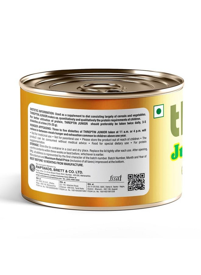 THREPTIN Junior-Protein Diskettes| Healthy Snacks For Kids - 250 Gram, Casein Protein Diskette With Calcium, Essential Vitamins, Minerals, Shankhpushpi And Brahmi-(No Maida)- Kesar Pista|100% Veg - Image 2