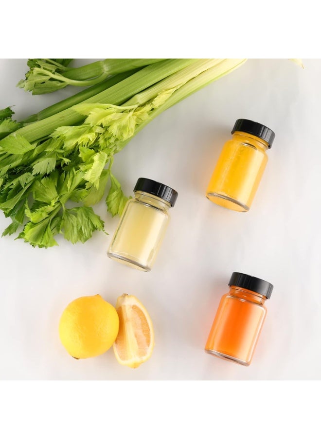 16 Pcs 2oz Glass Jars with Lids, Small Containers with Screw Caps, Clear Mini Round Bottles, Leakproof, BPA Free, Wide Mouth, Easy to Clean, for Liquids, Juicing, Ginger Shot, Sample - Image 4