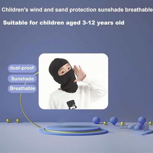 LJDJ Kids Dirt Bike Goggles ATV Motorcycle Off-Road Riding Motocross Glasses with Sun UV Protection Balaclava Full Face Cover (Black/Clear Lens) - Image 5