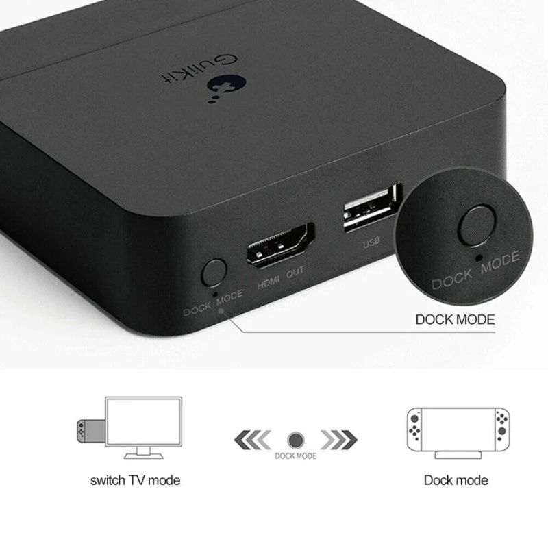 GuliKit Ns05 Portable Docking Station for Nintendo Switch Oled with USB Charging Adapter, Black - Image 3
