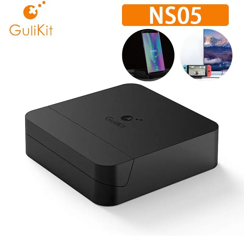 GuliKit Ns05 Portable Docking Station for Nintendo Switch Oled with USB Charging Adapter, Black - Image 1