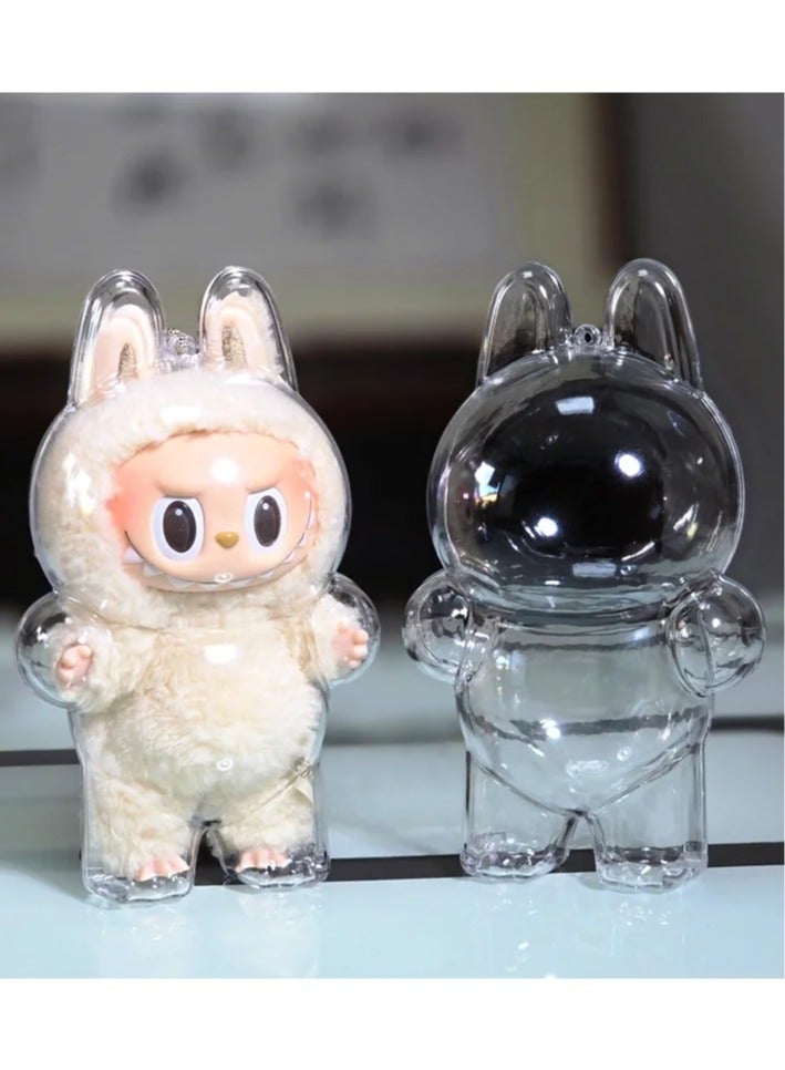 بيوينتي غطاء واقي شفاف من دمية على غرار ملابس Labubu ، غطاء غبار دمية ، يستخدم لحماية وعرض الدمى الثمينة - Image 1