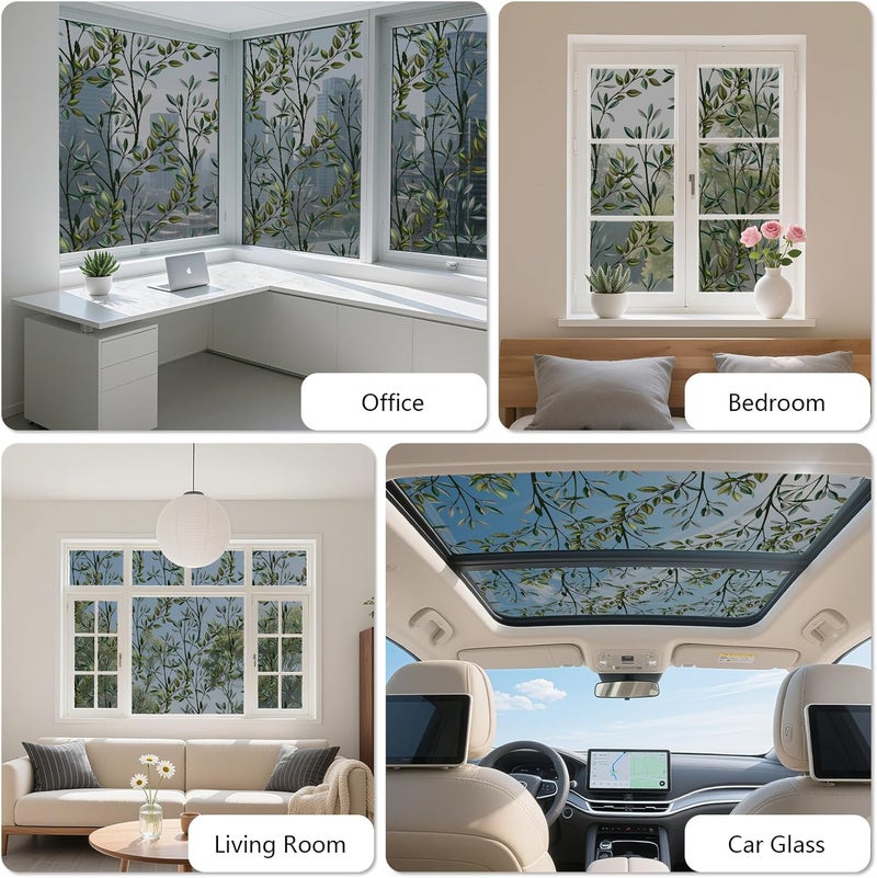 NINETREX One Way Window Privacy Film, Daytime Privacy Static Cling Sun Blocking Anti UV Reflective Window Tint for Home and Office 17.5 x 78.7 inches, Black Silver Leaf - Image 2