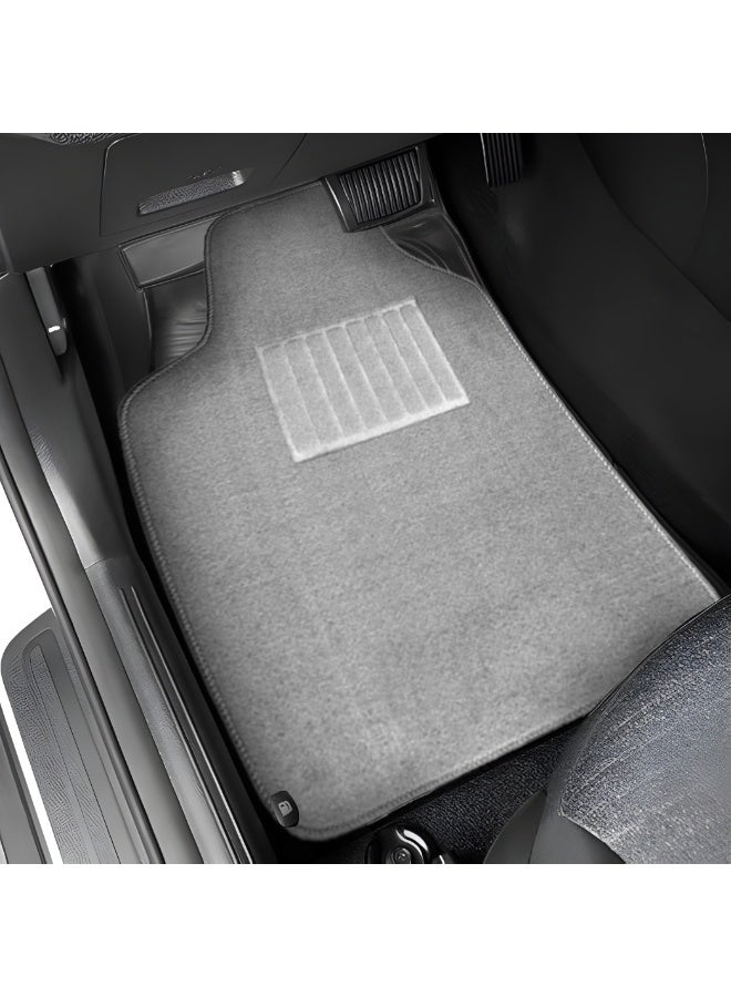 BYSON Durable Waterproof Car Floor Mats 3-Piece Set - Universal Fit Foot Mats for Sedan SUV - Soft Non Slip Heavy Duty Interior Carpet Protector - Easy to Clean Front and Rear Vehicle Mats (Grey) - Image 3