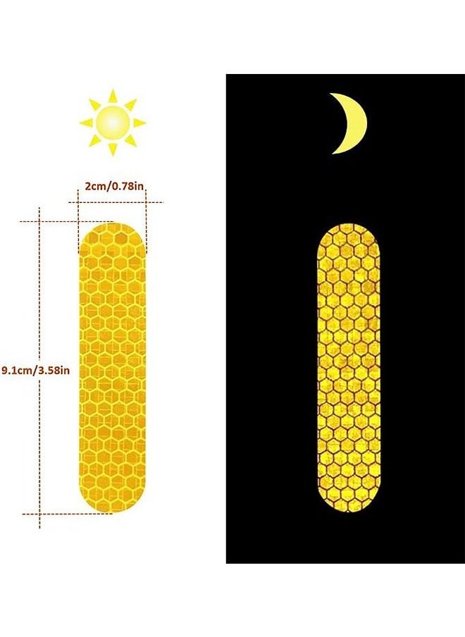 Generic - 20 PCS Universal Self-Adhesive Night Reflective Stickers for Electric Scooter Waterproof Warning Strip for Scooter Decoration Accessories (Yellow) - Image 1