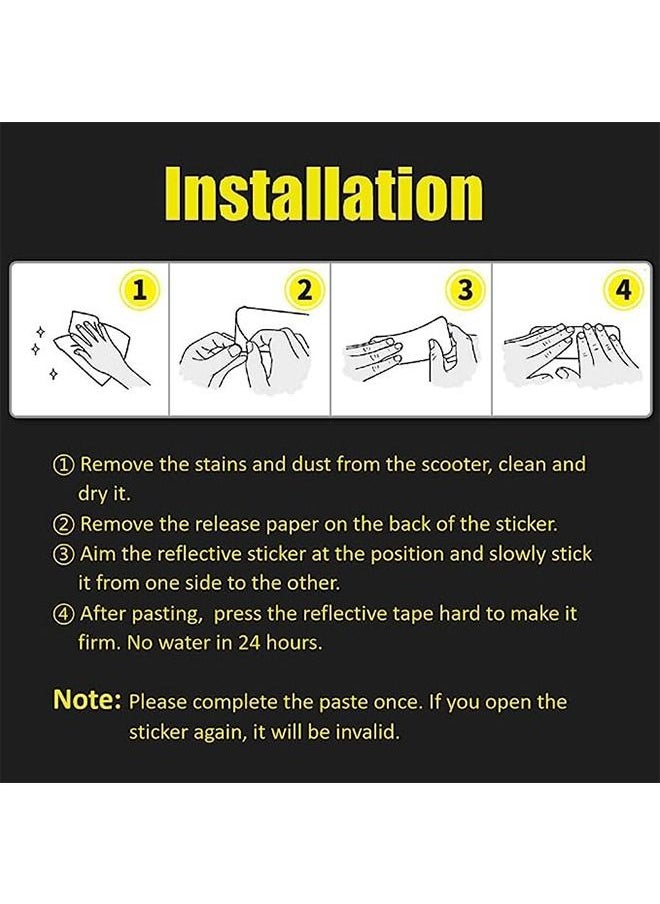 Generic - 20 PCS Universal Self-Adhesive Night Reflective Stickers for Electric Scooter Waterproof Warning Strip for Scooter Decoration Accessories (Yellow) - Image 1