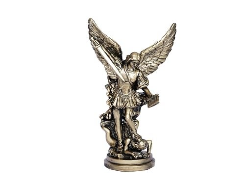 Dlfghos 12.2in St Michael Archangel Statue San Miguel Arcangel Statue Saint Michael Defeating Satan Michael Angel Statue Collection Figurines Bronze st.Archangel Sculpture - Image 1