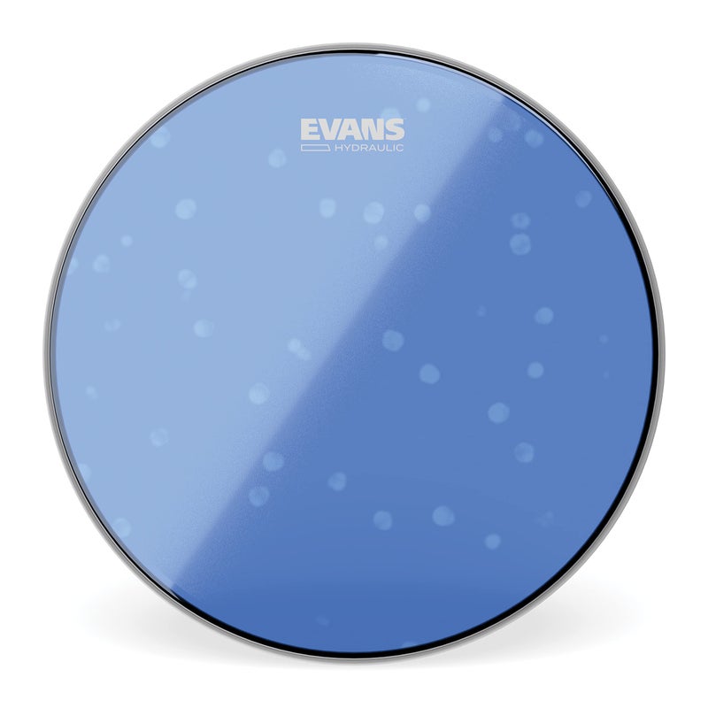 Evans Hydraulic Drum Heads - TT14HB - Drum Head with Layer of Oil - Supresses Unwanted Overtones - Ideal for Rock, Metal, & Funk - Blue, 14 Inch - Image 1