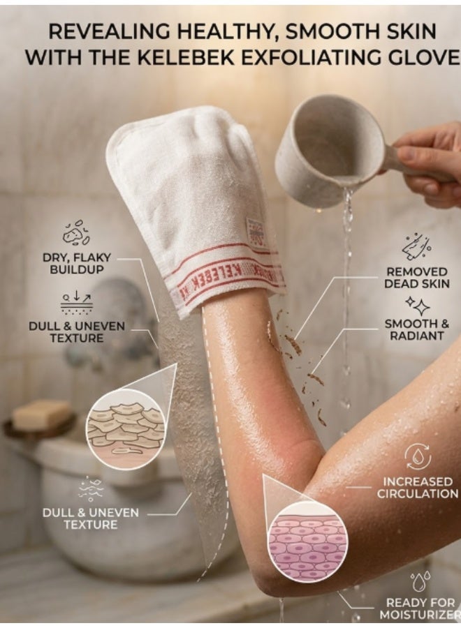 general Kalabek Turkish Kesse Exfoliating Glove – 1 PCS | Deep Exfoliation Hammam Scrub Mitt for Dead Skin Removal | Spa & Bath Body Scrubber - Image 4