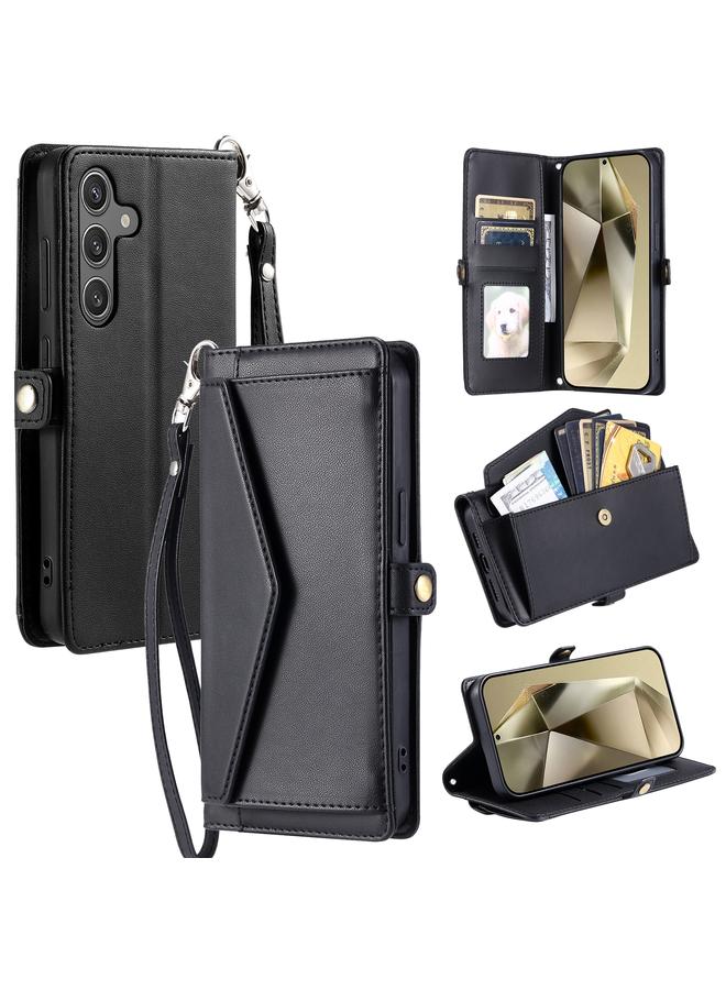 S-TOP Case For Samsung Galaxy A54 5G Wallet Multi-card Slot Leather Phone Case with Lanyard - Image 1
