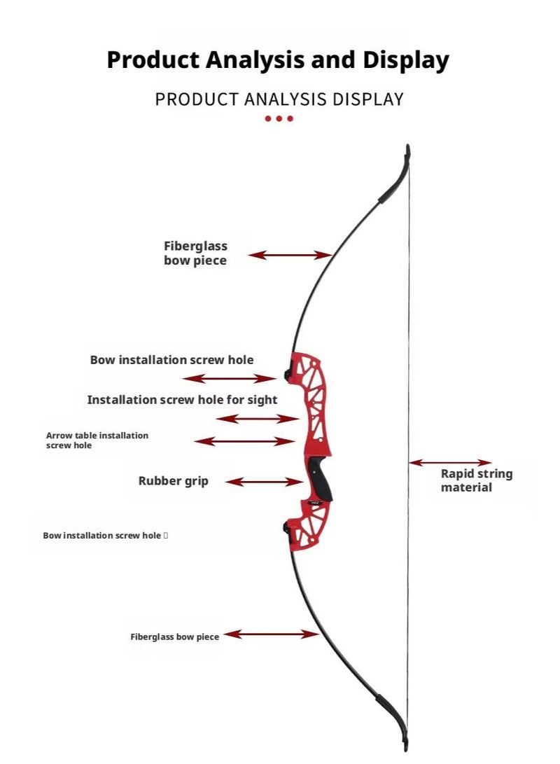 Gasin Adult Recurve Bow Archery Training Set with Complete Accessories & Free Pack of Arrow Fletchings - Image 5