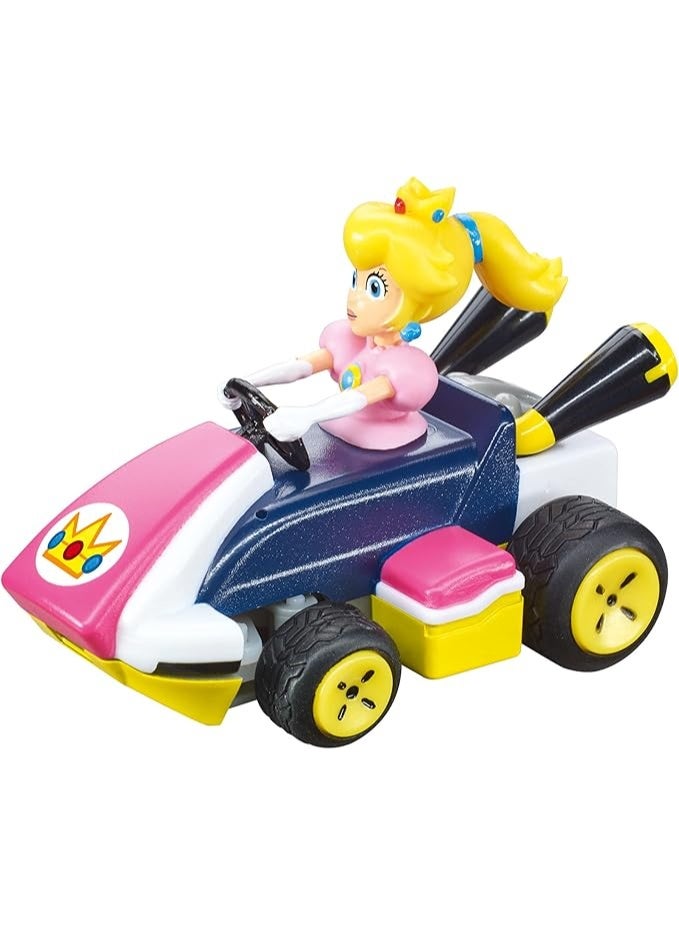 Carrera RC Mario Kart Mini Peach 2.4GHz Remote Control Car – 1:50 Scale RC Kart, Rechargeable Battery, Ready-to-Run with Controller Storage - Image 3