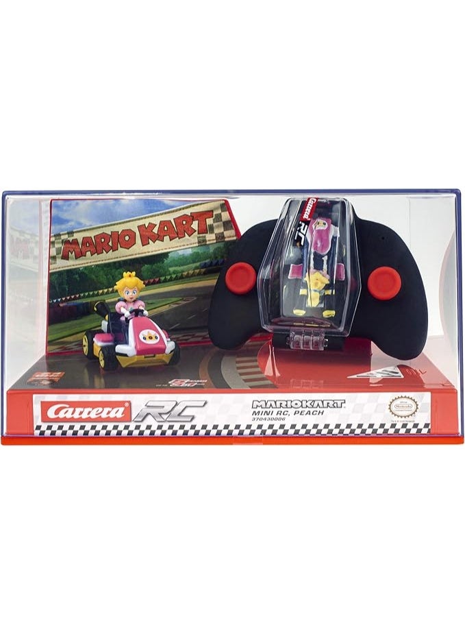 Carrera RC Mario Kart Mini Peach 2.4GHz Remote Control Car – 1:50 Scale RC Kart, Rechargeable Battery, Ready-to-Run with Controller Storage - Image 4