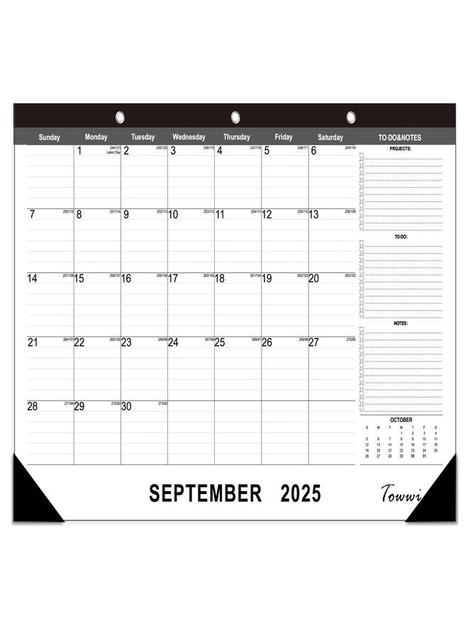 TOWWI 2025-2026 Desk Calendar, 17"x12" Desktop Monthly Calenda for Home, Office, Family with To-do List, Ruled Blocks, Corner Protectors - Image 1