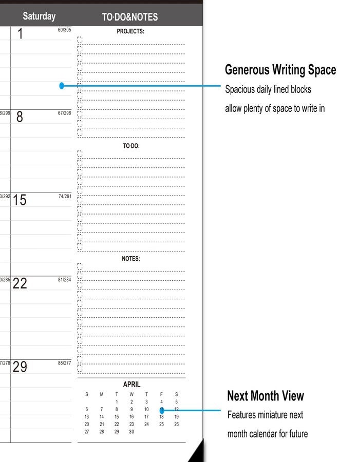 TOWWI 2025-2026 Desk Calendar, 17"x12" Desktop Monthly Calenda for Home, Office, Family with To-do List, Ruled Blocks, Corner Protectors - Image 3