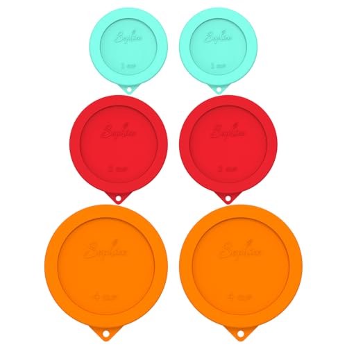 Sophico Round Silicone Storage Cover Lids Replacement for Anchor Hocking and Pyrex Glass Bowls Container not Included MIX6 PACK - Image 1