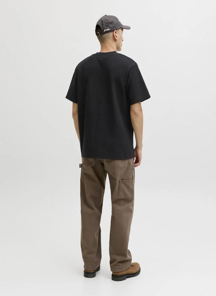 جاك اند جونز تيشيرت بياقة دائرية وقصة مريحة