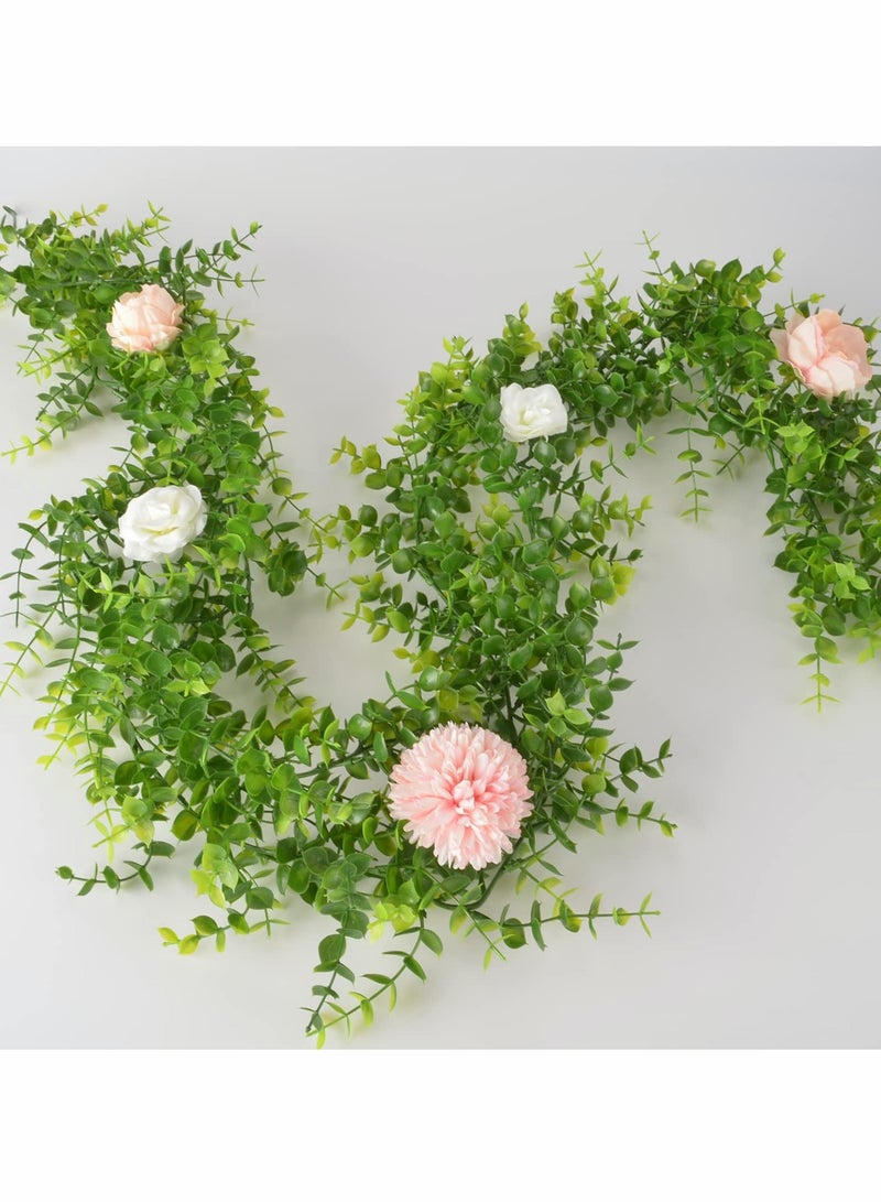 2 Pcs Faux Silk Eucalyptus Leaves for Home Decor - Image 2