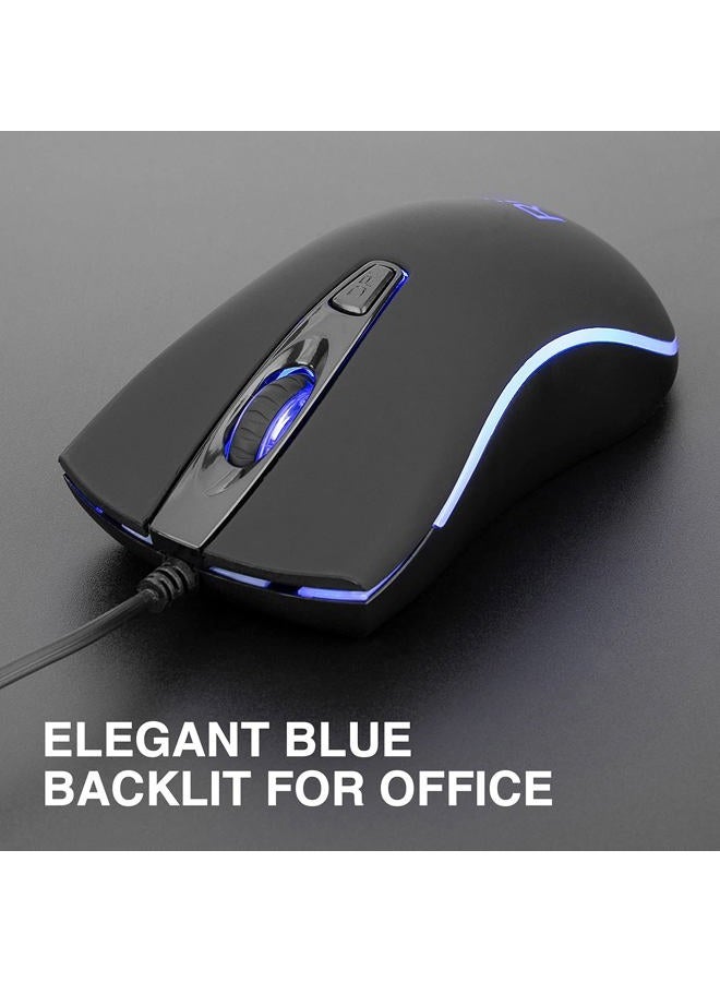RII RM105 Wired Mouse,Computer Mouse with Colorful RGB Backlit,1600 DPI Levels,Comfortable Grip Ergonomic Optical ,USB Wired Mice Support Windows PC, Laptop,Desktop,Notebook,Chromebook (2PACK) - Image 3