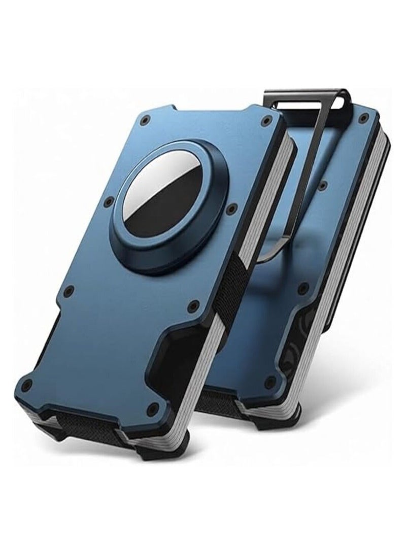 محفظة VCL400 التكتيكية الذكية - حماية RFID ومكان مخصص للـ AirTag - ألومنيوم طيران نحيف - أزرق - Image 1