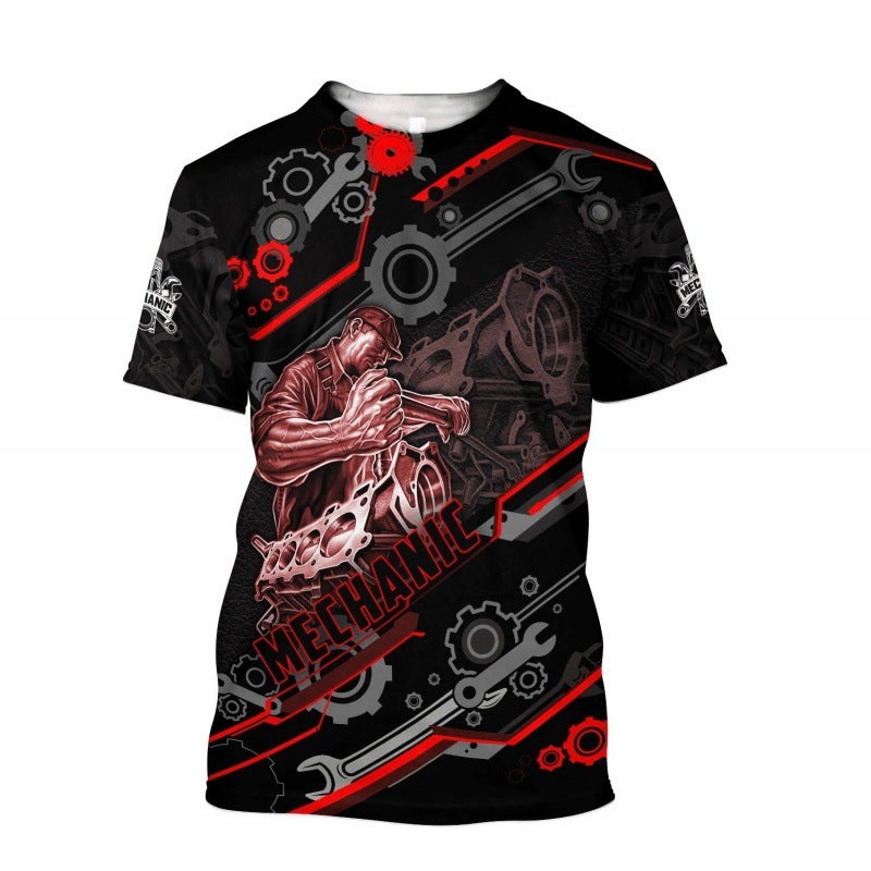 Fashion Personality Casual Short Sleeve Fashion Trend Digital Printing Toolbox Men'S T-Shirt - Image 1