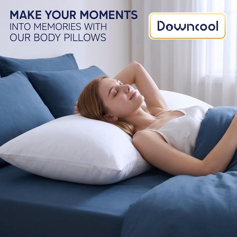 DOWNCOOL Large Body Pillow Insert- Breathable Full Body Pillow for Side Sleeper - Soft Long Bed Pillow for Adults - 20 x 54 inch - Image 4