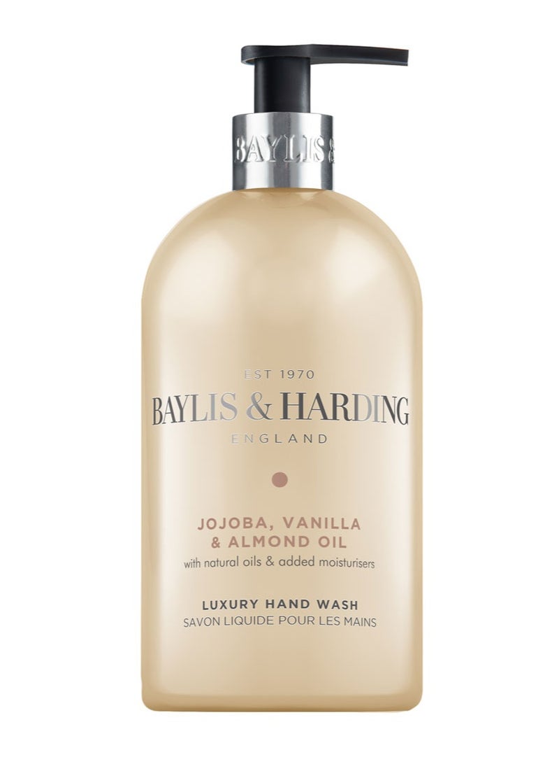 Baylis & Harding Jojoba, Vanilla and Almond Oil Hand Wash, 500ml | Vegan | Warmth, Comfort and Elegance | Silky Texture | Paraben Free - Image 1
