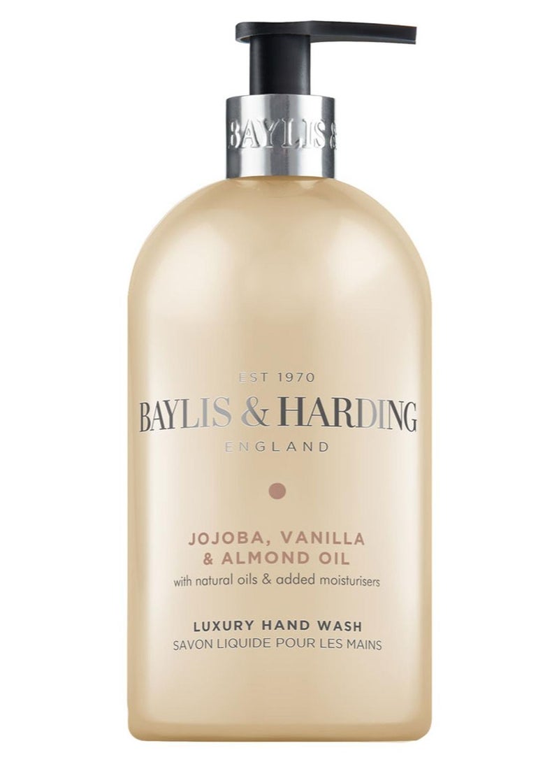 Baylis & Harding Jojoba, Vanilla and Almond Oil Hand Wash, 500ml | Vegan | Warmth, Comfort and Elegance | Silky Texture | Paraben Free - Image 1