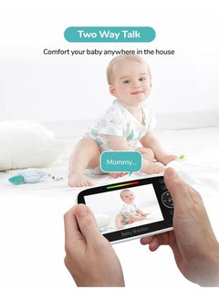 Baby Monitor Baby Monitor with Camera and Audio, 4.3''Display with 2100mah Battery, Pan-Tilt-Zoom Video, Night Vision, 2-Way Talk, Temperature, Lullabies Playing and 960ft Range, Ideal for Gift  - Image 3