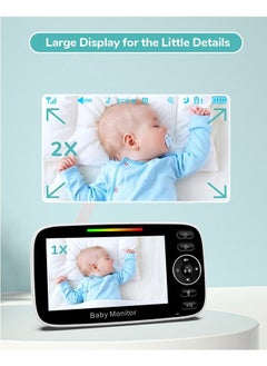 Baby Monitor Baby Monitor with Camera and Audio, 4.3''Display with 2100mah Battery, Pan-Tilt-Zoom Video, Night Vision, 2-Way Talk, Temperature, Lullabies Playing and 960ft Range, Ideal for Gift  - Image 4
