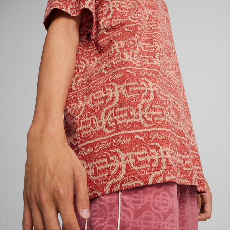 PUMA Palm Tree Crew Mens Red Printed T-shirt - Image 4