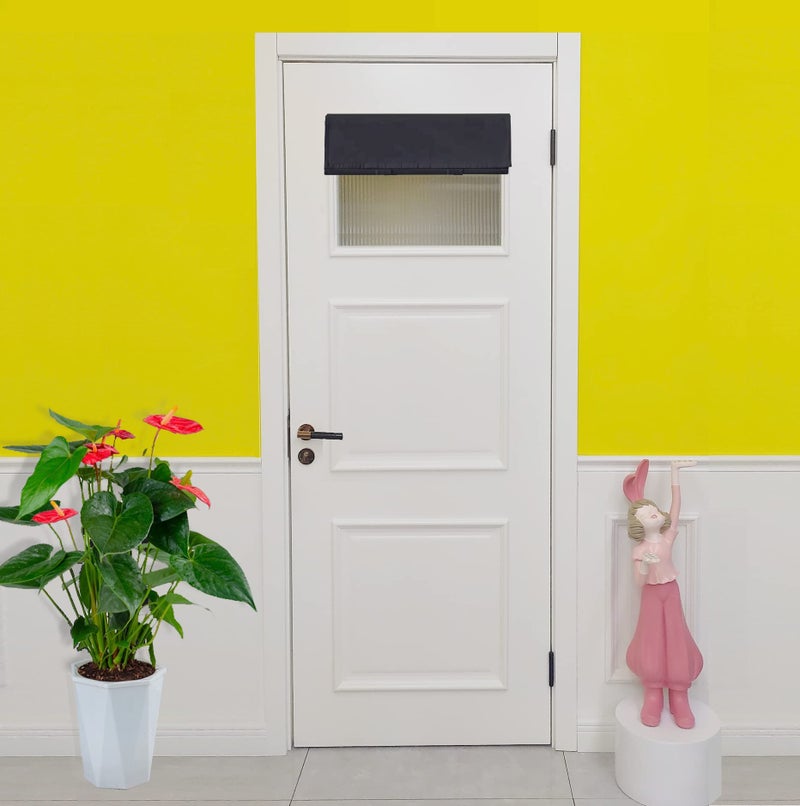 EHAO French Small Front Door Curtain 26 w x 20 L Washable Door Curtain with Adhesive Hook and Loop Fastener Strip Gray