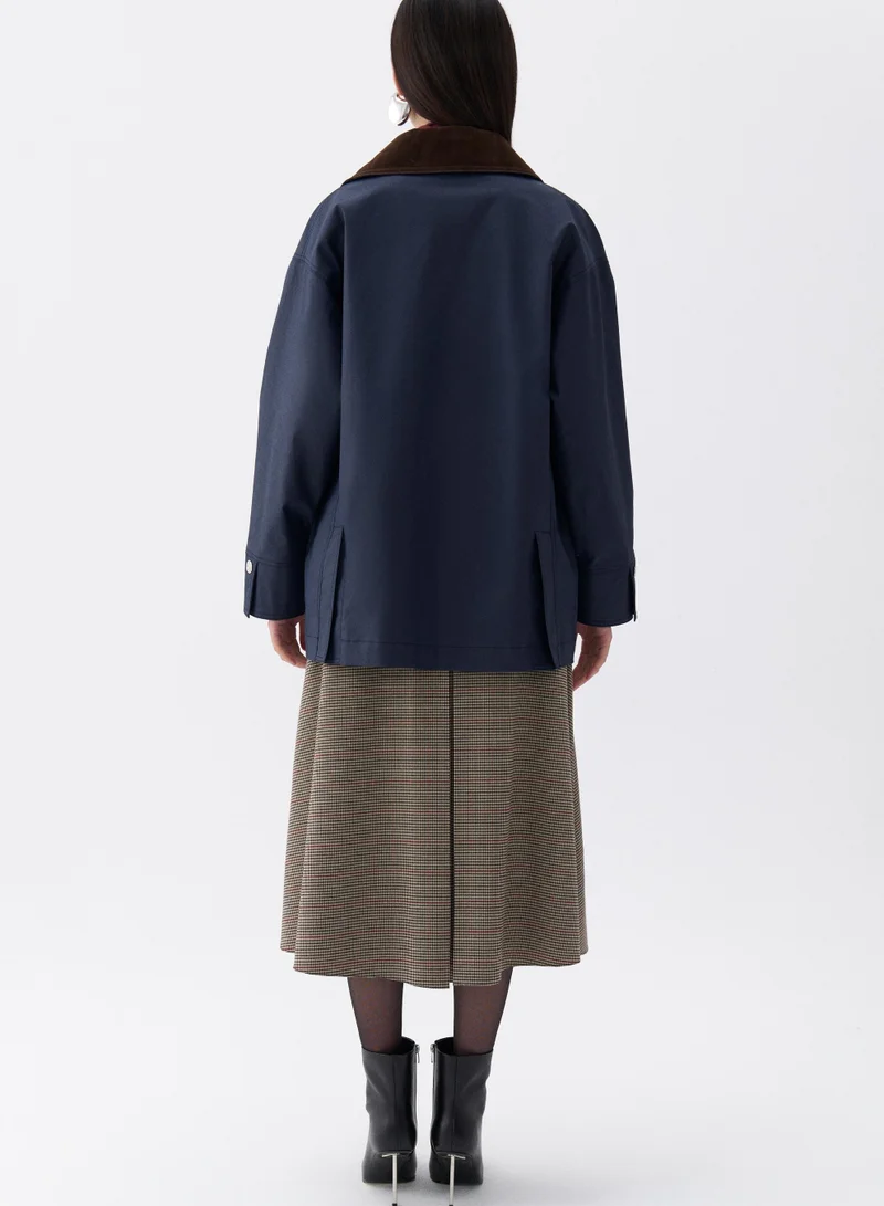 Nocturne Shirt Collar Garnish Coat