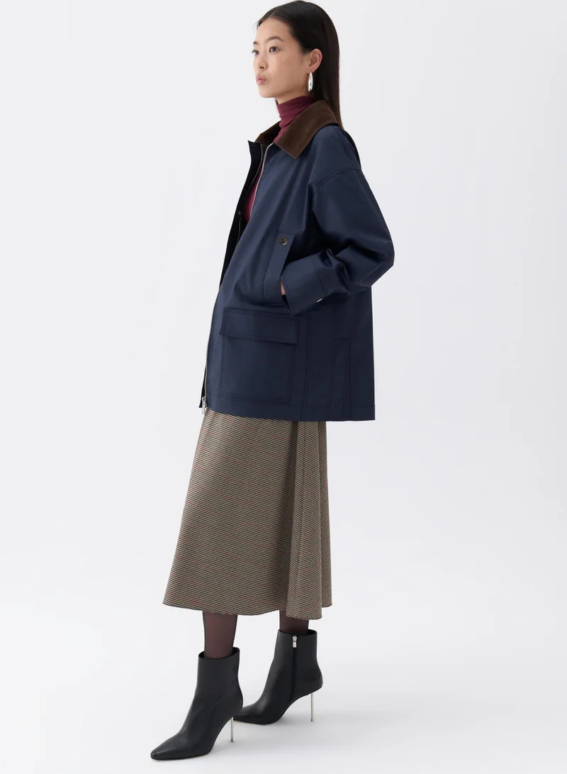 Nocturne Shirt Collar Garnish Coat