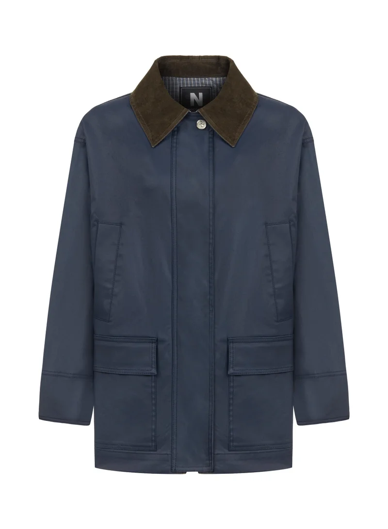 Nocturne Shirt Collar Garnish Coat