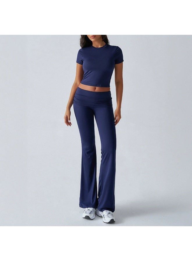 general 2025 - 2026 Leisure Solid Color Slim-Fitting Short-Sleeved Pants Set - Image 1