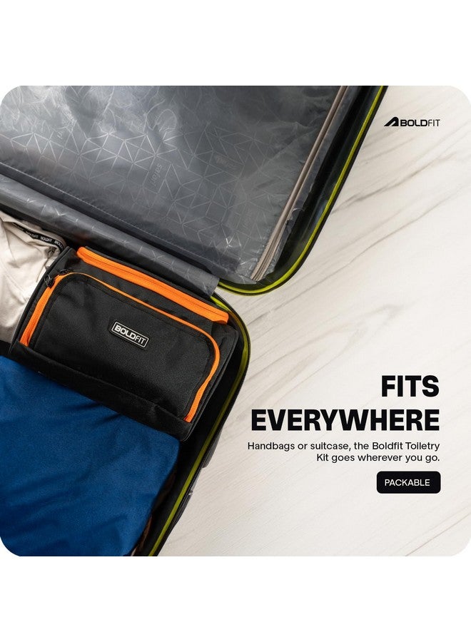 BOLDFIT حقيبة أدوات التجميل من بولدفِت، منظم واسع للأدوات الشخصية مع عدة أقسام، حقيبة أدوات تجميل مدمجة للسفر، للرجال والنساء، مجموعة تخزين مستحضرات التجميل والعناية الشخصية للحقائب مع إغلاق بسحاب، أسود - Image 3