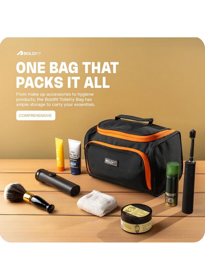 BOLDFIT حقيبة أدوات التجميل من بولدفِت، منظم واسع للأدوات الشخصية مع عدة أقسام، حقيبة أدوات تجميل مدمجة للسفر، للرجال والنساء، مجموعة تخزين مستحضرات التجميل والعناية الشخصية للحقائب مع إغلاق بسحاب، أسود - Image 5