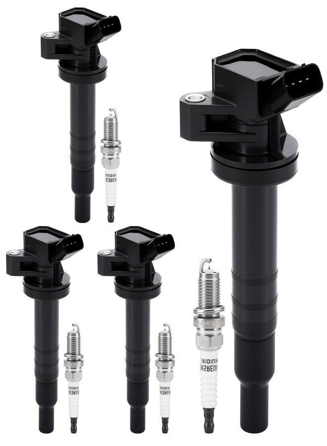 PZ Ignition Coil Pack and Iridium Spark Plugs Compatible with Toyota Corolla 2000-2008,Toyota Celica GT 2000-2005 Matrix MR2 Spyder,Chevy Prizm,Pontiac Vibe 1.8L L4 Set of 4 Replaces#UF247 C1249 - Image 1