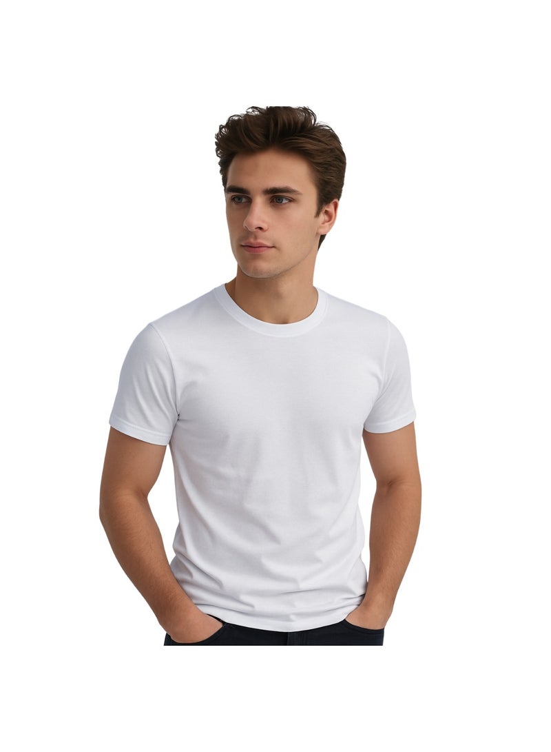 برينت شوب فور مي تي شيرت رجالي برقبة مستديرة للكبار 170 جرامًا في المتر المربع من القطن الخالص الألوان الأساسية - Image 2